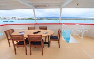 cachalote yacht deck dining room