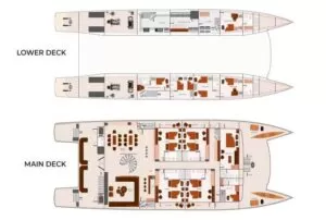 Galaxy Sirius Catamaran Luxury maindeck lowerdeck