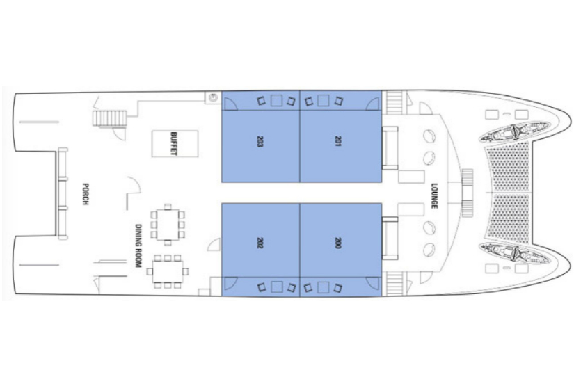 Celebrity Xploration Catamaran main deck
