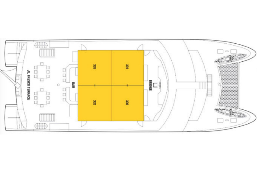 Celebrity Xploration Catamaran upper deck