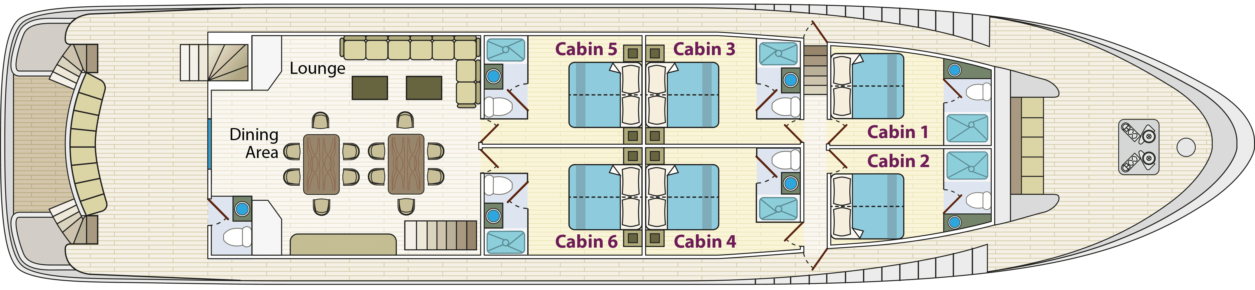 Galapagos Angel Yacht main deck