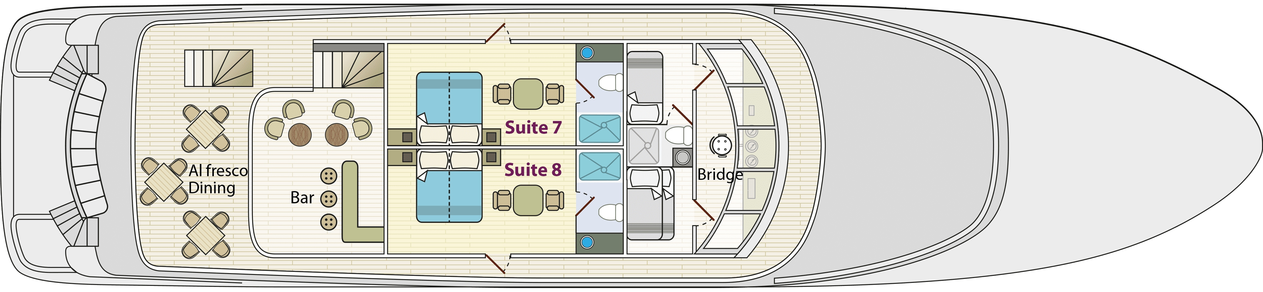 Galapagos Angel Yacht upper deck