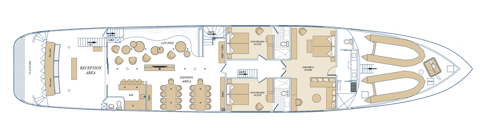 Tribute Yacht Main deck