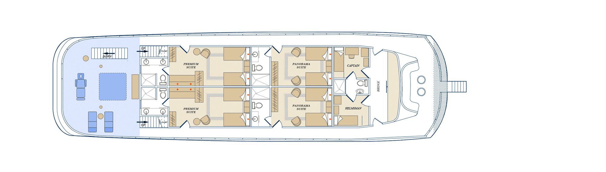 Tribute Yacht Upper Deck