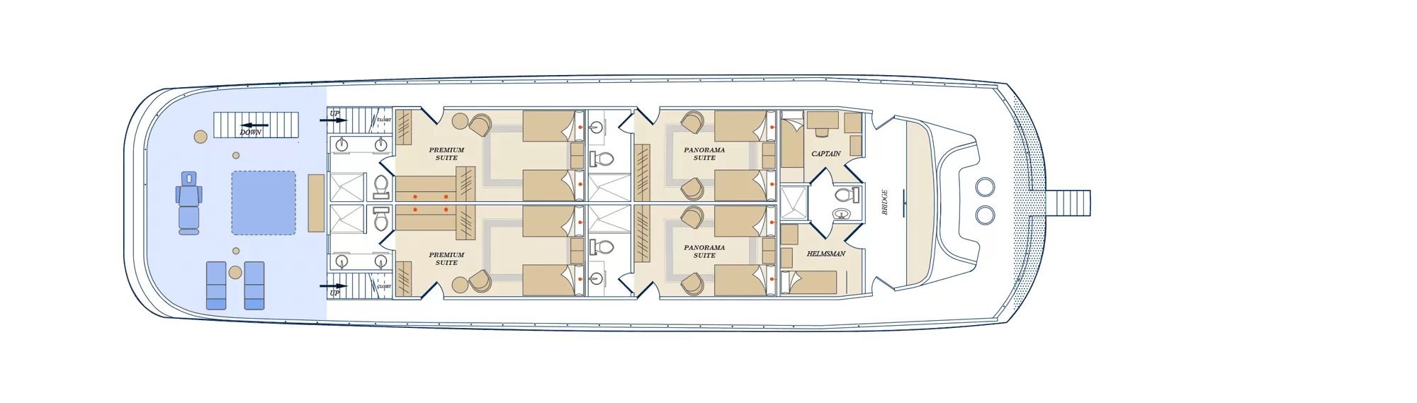 Tribute Yacht Upper Deck