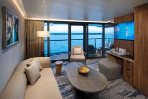 celebrity flora royal suite social area