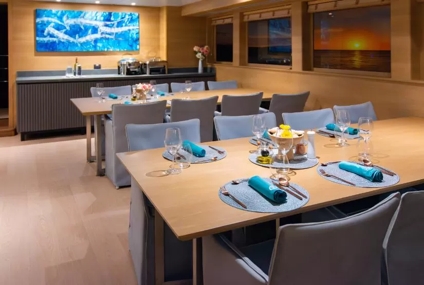 Tribute Yacht Dining Area