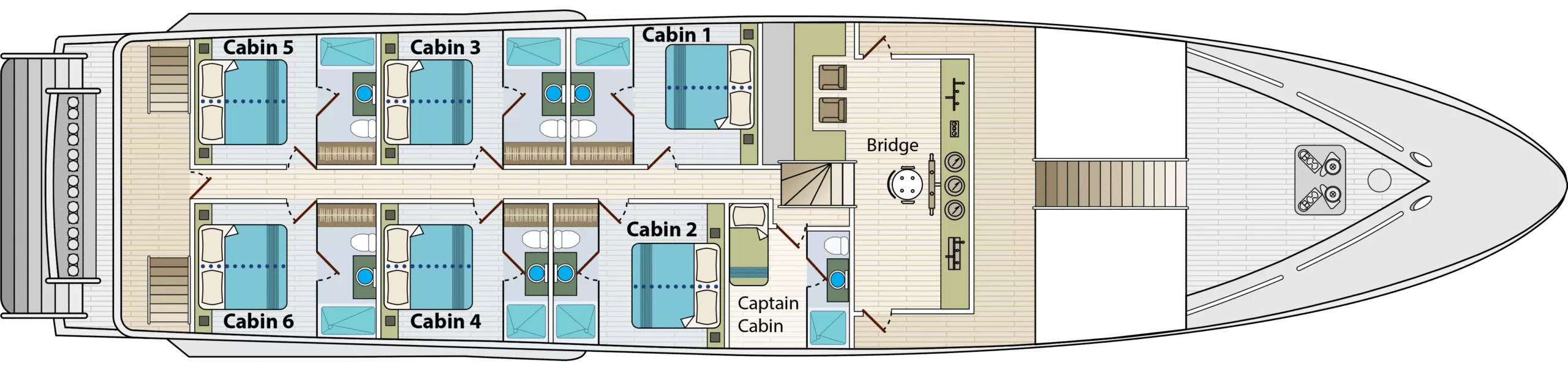 Calipso Yacht Upper deck