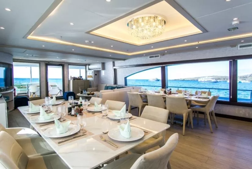 Grand Majestic Yacht Dining area